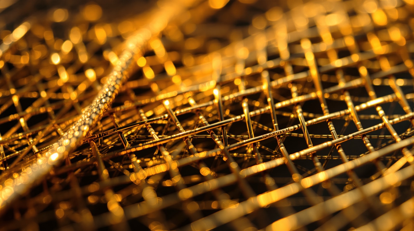 Golden woven brass wire mesh cloth in fine square weave