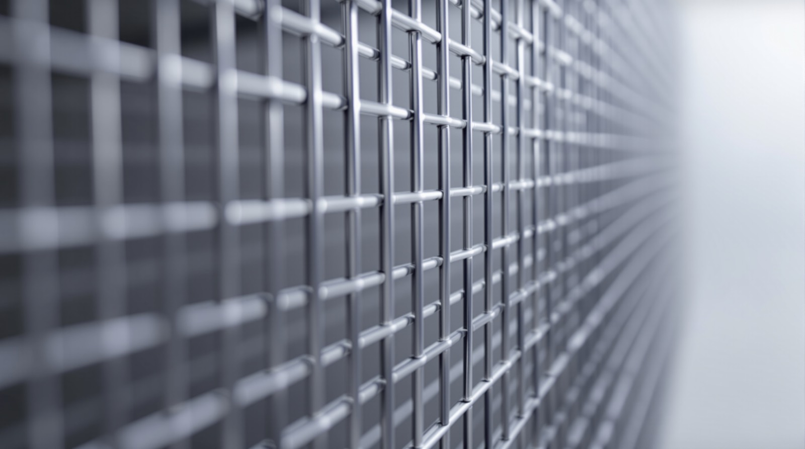 Macro view of plain weave stainless steel wire mesh showing square openings
