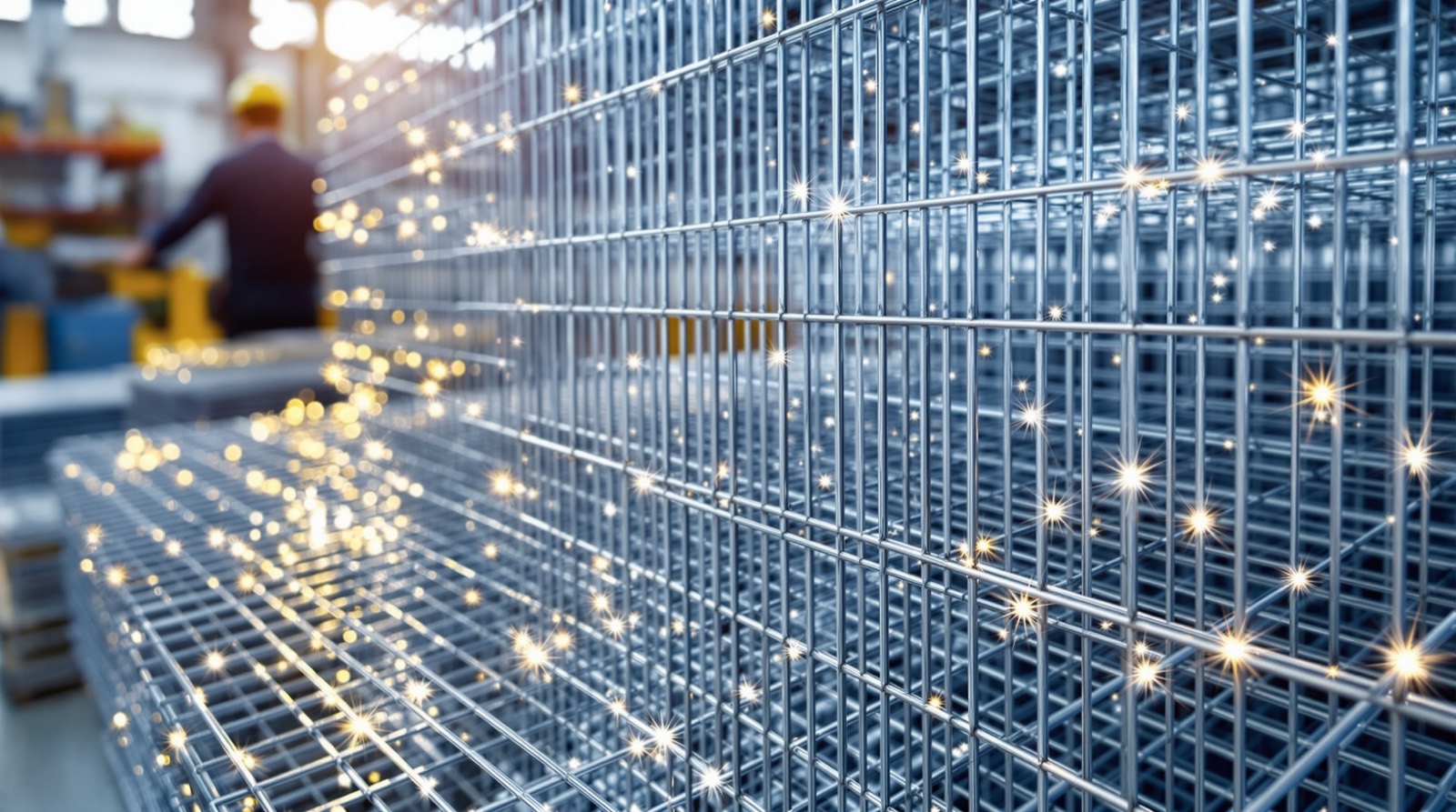 Stainless welded wire mesh panels with welded joints at every intersection